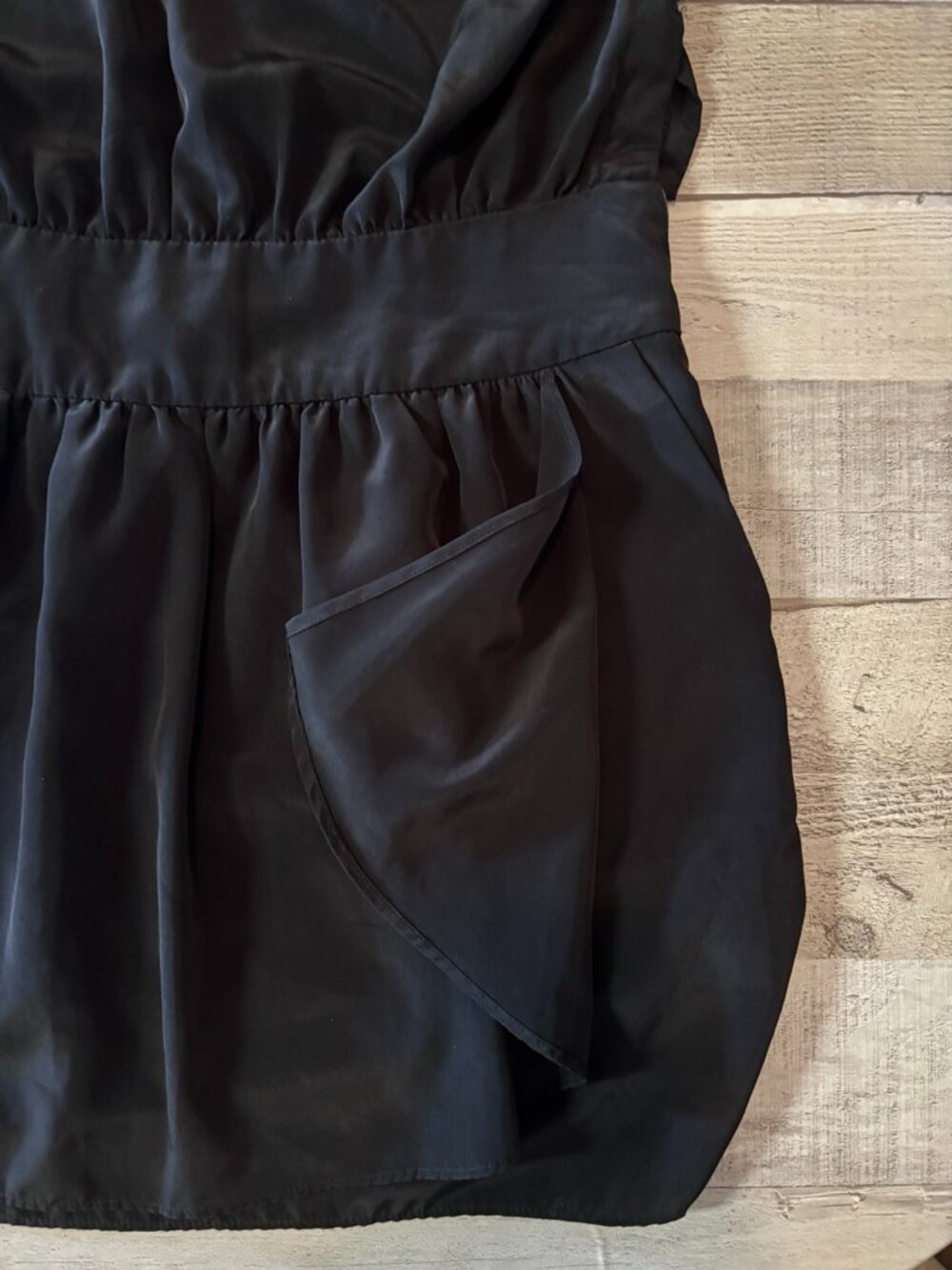 🖤 BCBGeneration Black Faux Wrap Mini Dress Size 0 - Picture 6 of 10